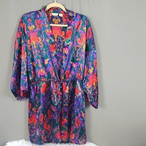 Victoria's Secret gold label vintage Multicolor Paisley Robe